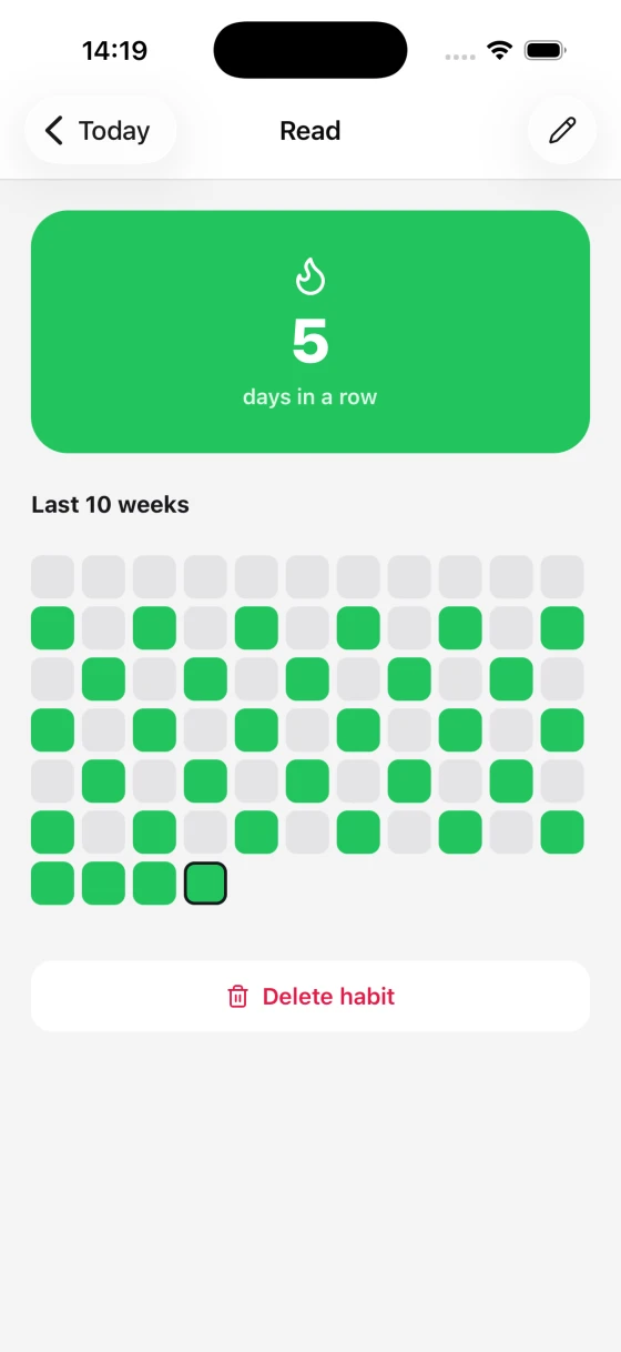 Habits, Habit, iOS, light